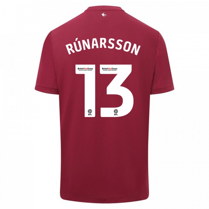 Herren Runar Alex Runarsson #13 Rot Auswärtstrikot Trikot 2023/24 T-Shirt