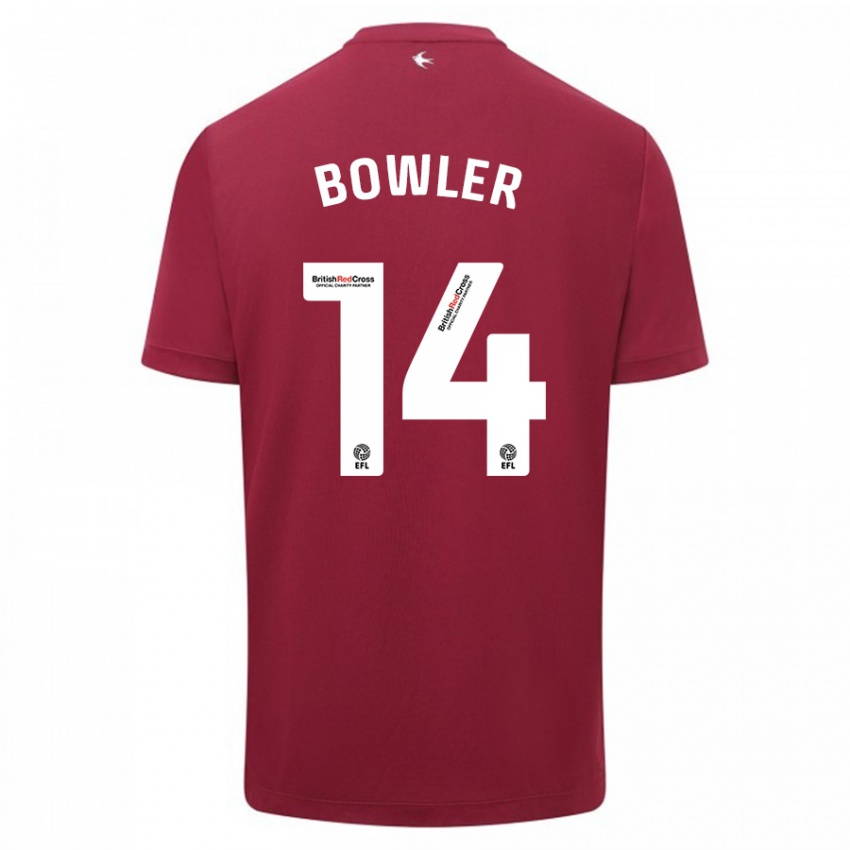 Herren Josh Bowler #14 Rot Auswärtstrikot Trikot 2023/24 T-Shirt