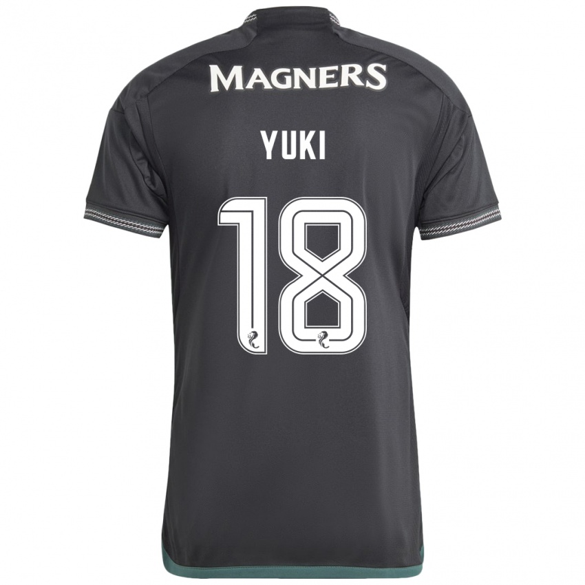 Herren Yuki Kobayashi #18 Schwarz Auswärtstrikot Trikot 2023/24 T-Shirt