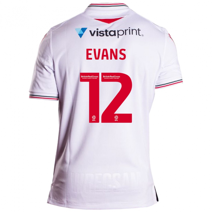 Herren George Evans #12 Weiß Auswärtstrikot Trikot 2023/24 T-Shirt