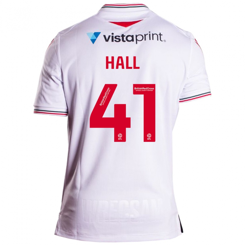 Herren Liam Hall #41 Weiß Auswärtstrikot Trikot 2023/24 T-Shirt