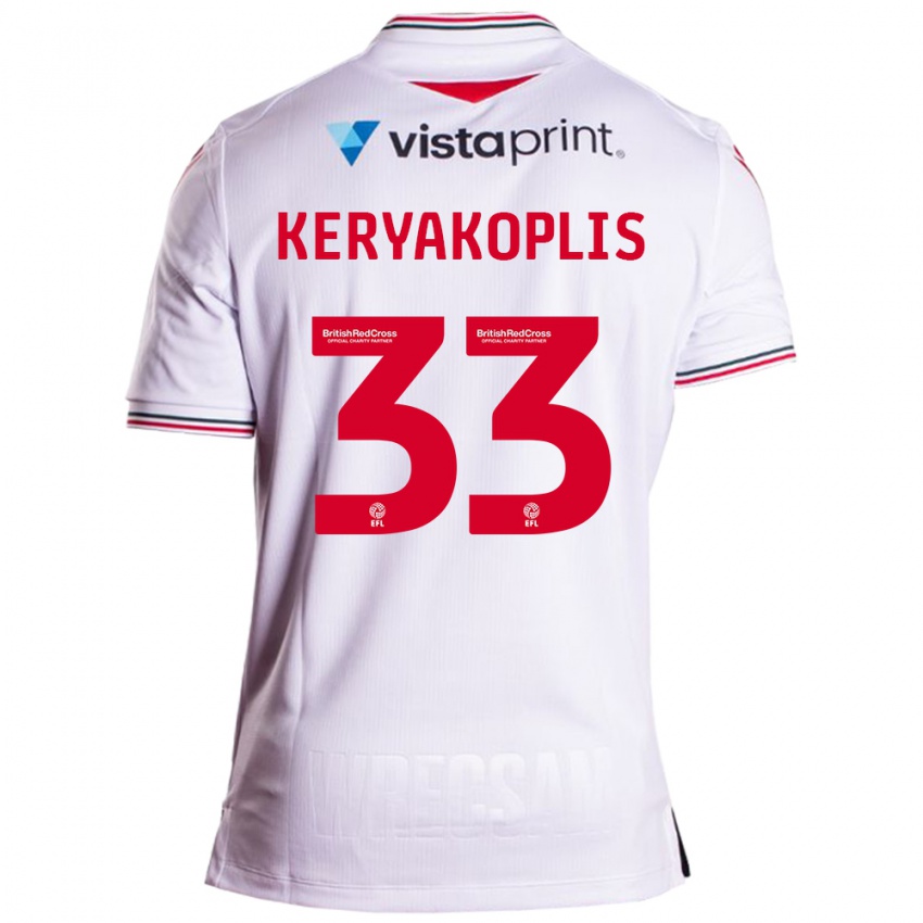 Herren Hannah Keryakoplis #33 Weiß Auswärtstrikot Trikot 2023/24 T-Shirt