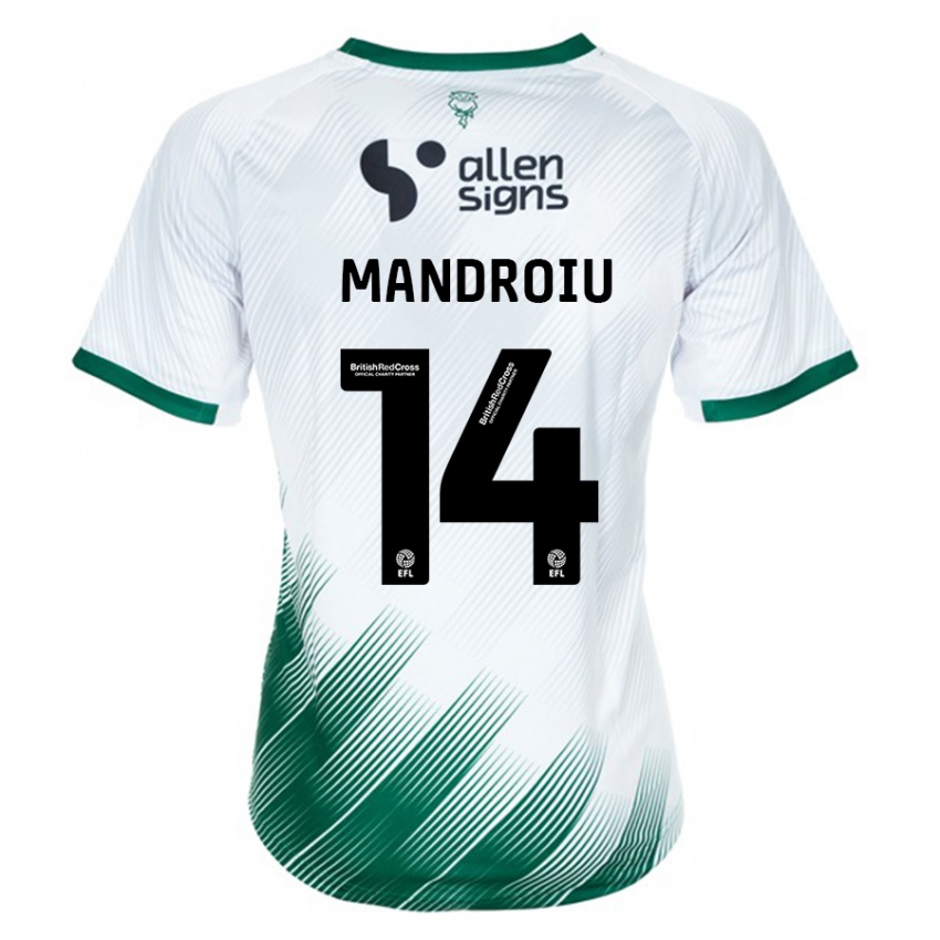 Herren Daniel Mandroiu #14 Weiß Auswärtstrikot Trikot 2023/24 T-Shirt