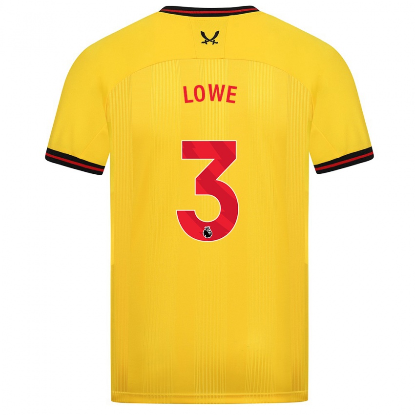 Herren Max Lowe #3 Gelb Auswärtstrikot Trikot 2023/24 T-Shirt