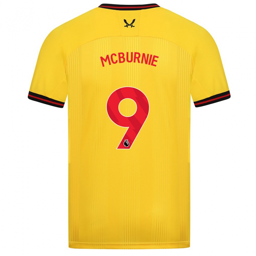 Herren Oli Mcburnie #9 Gelb Auswärtstrikot Trikot 2023/24 T-Shirt