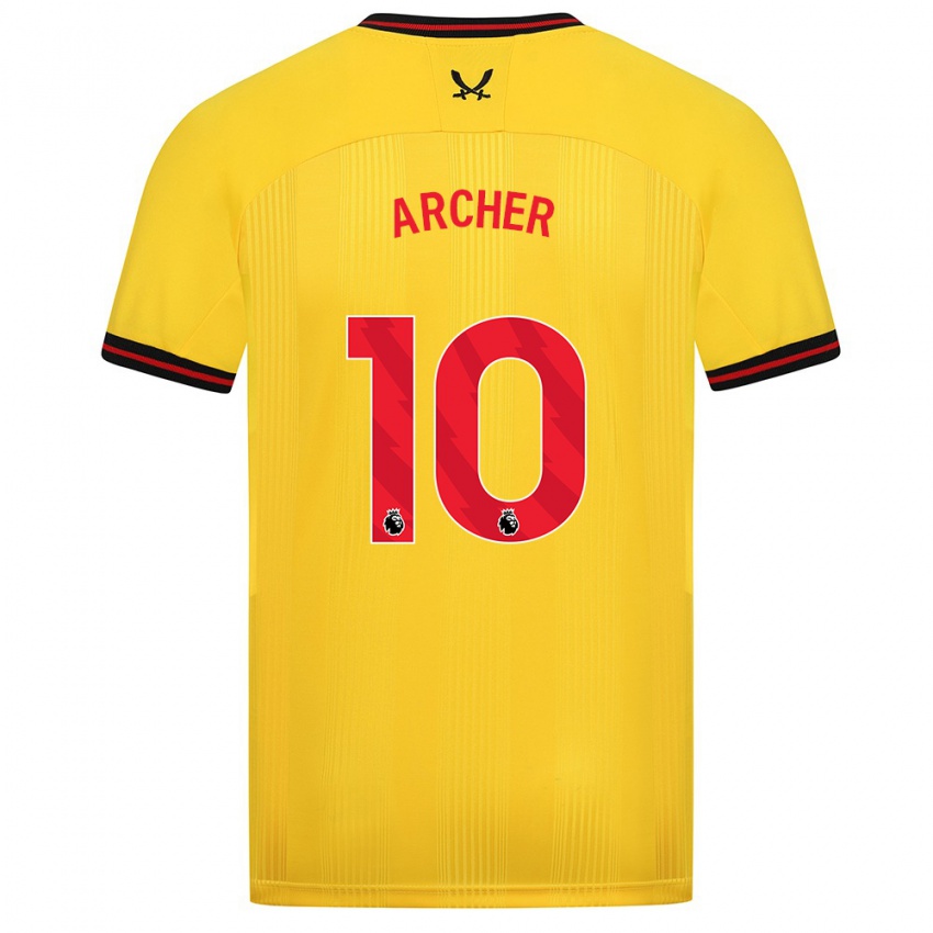 Herren Cameron Archer #10 Gelb Auswärtstrikot Trikot 2023/24 T-Shirt