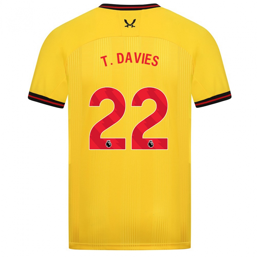 Herren Tom Davies #22 Gelb Auswärtstrikot Trikot 2023/24 T-Shirt