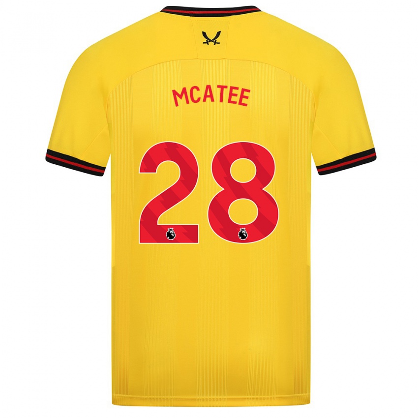 Herren James Mcatee #28 Gelb Auswärtstrikot Trikot 2023/24 T-Shirt