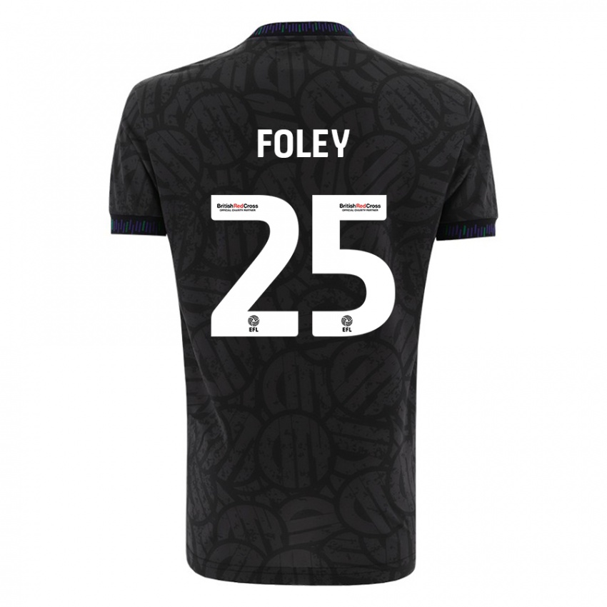 Herren Erin Foley #25 Schwarz Auswärtstrikot Trikot 2023/24 T-Shirt