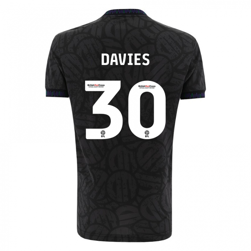 Herren Yasmin Davies #30 Schwarz Auswärtstrikot Trikot 2023/24 T-Shirt
