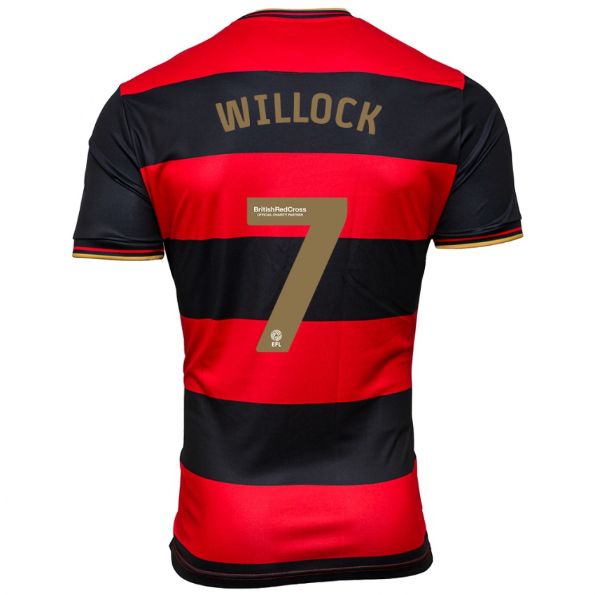 Herren Chris Willock #7 Schwarz Rot Auswärtstrikot Trikot 2023/24 T-Shirt