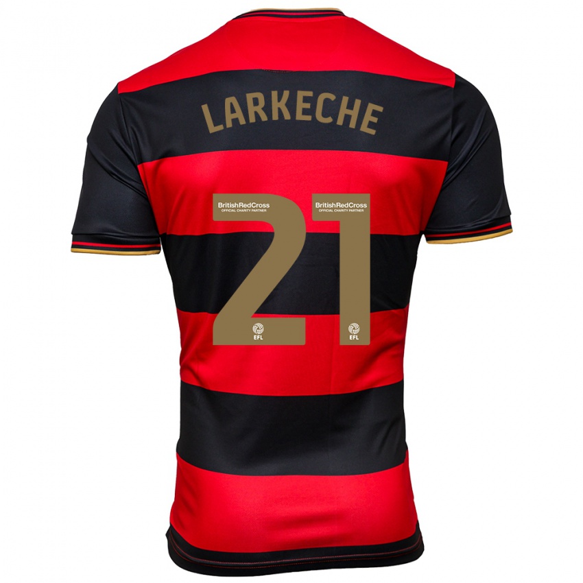 Herren Ziyad Larkeche #21 Schwarz Rot Auswärtstrikot Trikot 2023/24 T-Shirt