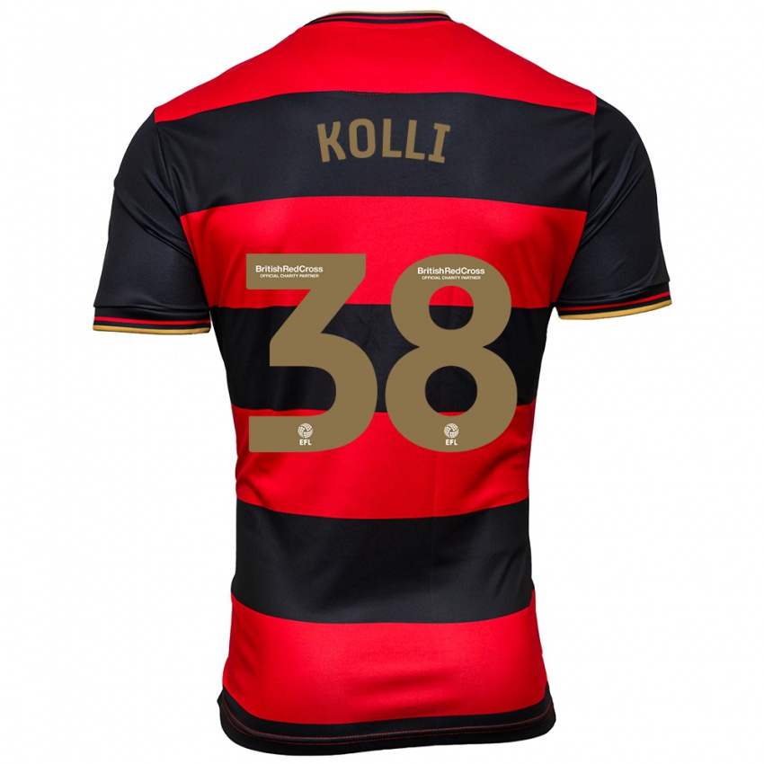 Herren Rayan Kolli #38 Schwarz Rot Auswärtstrikot Trikot 2023/24 T-Shirt
