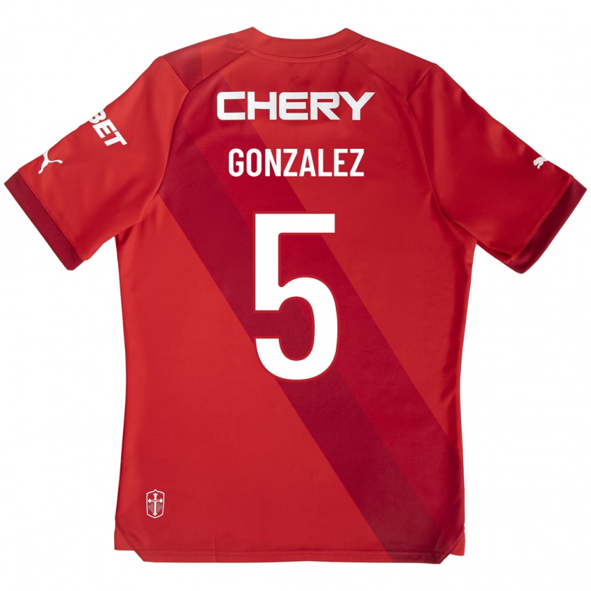 Herren Daniel González #5 Rot Auswärtstrikot Trikot 2023/24 T-Shirt
