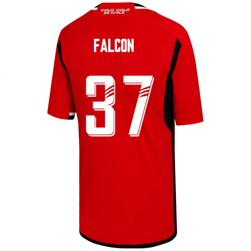 Herren Maximiliano Falcón #37 Rot Auswärtstrikot Trikot 2023/24 T-Shirt