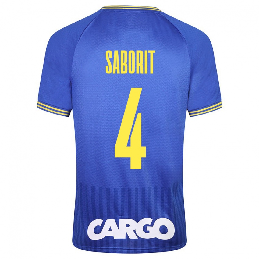 Herren Enric Saborit #4 Blau Auswärtstrikot Trikot 2023/24 T-Shirt