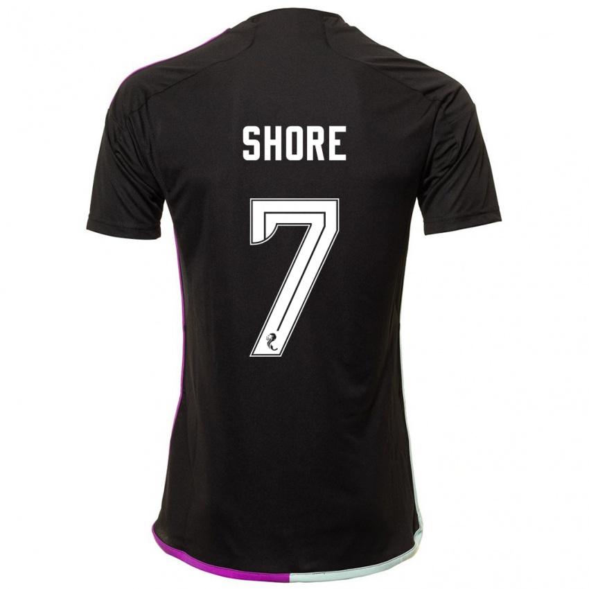 Herren Eilidh Shore #7 Schwarz Auswärtstrikot Trikot 2023/24 T-Shirt