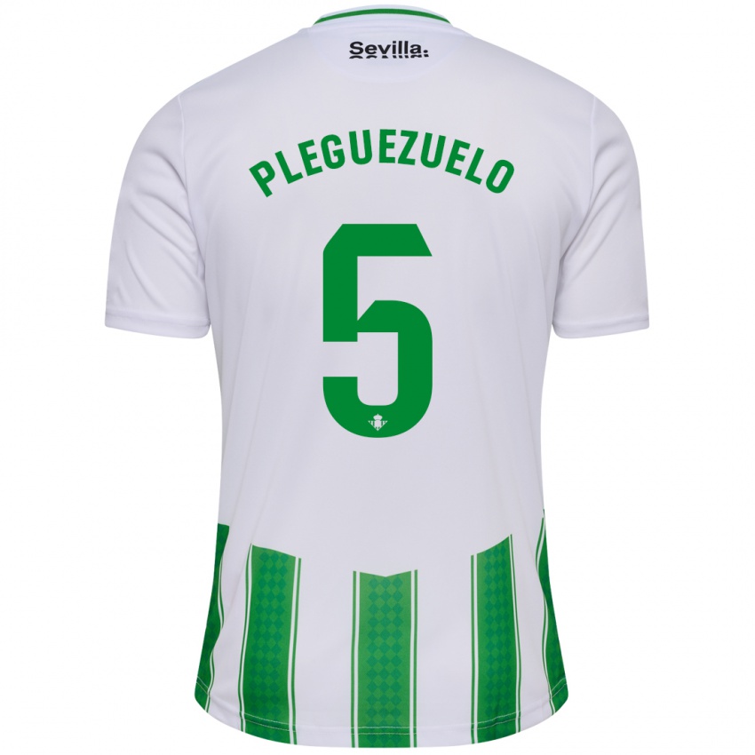 Damen Xavi Pleguezuelo #5 Weiß Heimtrikot Trikot 2023/24 T-Shirt