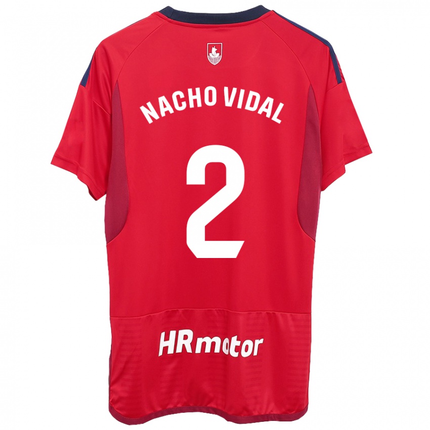 Damen Nacho Vidal #2 Rot Heimtrikot Trikot 2023/24 T-Shirt