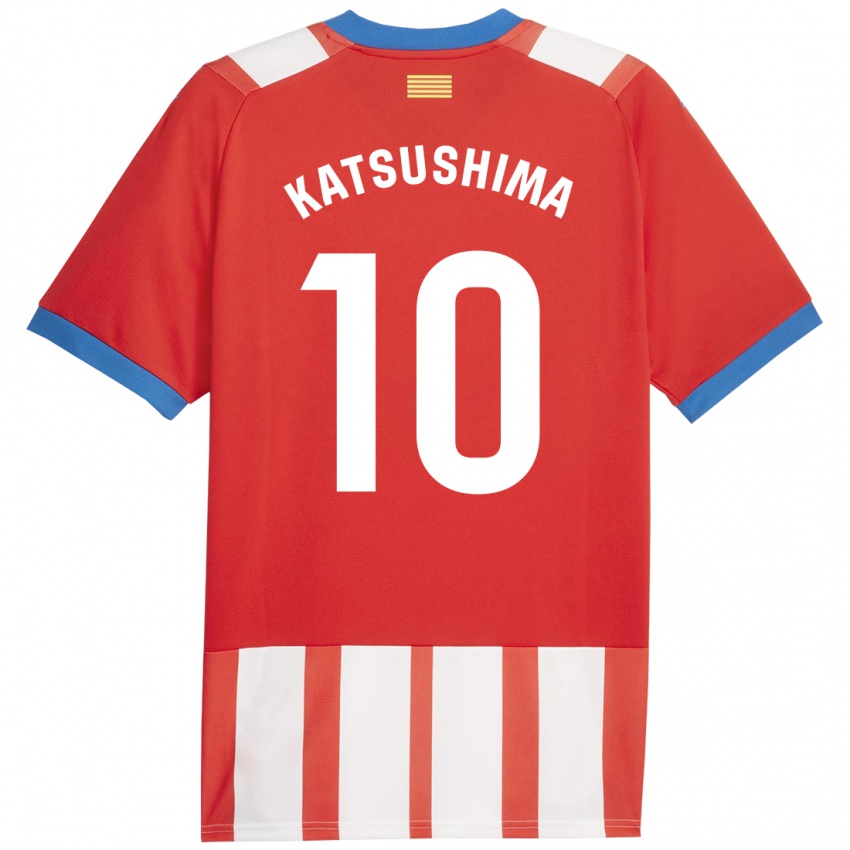 Damen Shinnosuke Katsushima #10 Rot-Weiss Heimtrikot Trikot 2023/24 T-Shirt