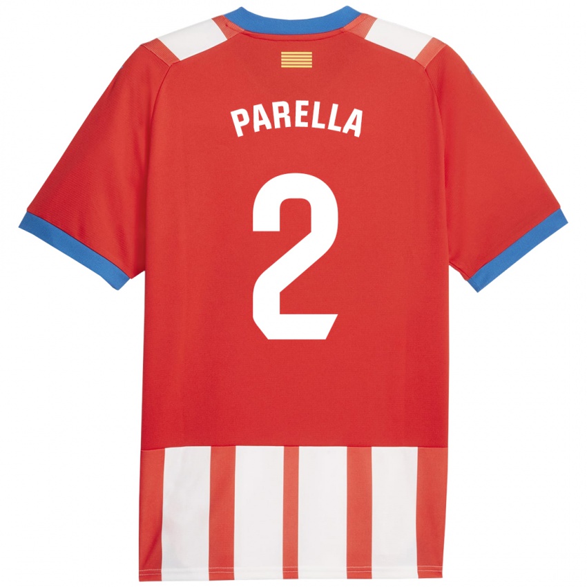 Damen Virginia Parella #2 Rot-Weiss Heimtrikot Trikot 2023/24 T-Shirt