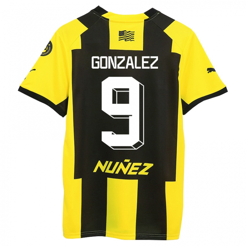 Damen Franco González #9 Gelb Schwarz Heimtrikot Trikot 2023/24 T-Shirt