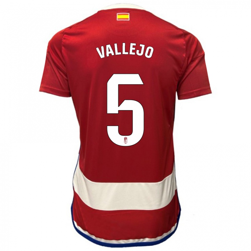 Damen Jesus Vallejo #5 Rot Heimtrikot Trikot 2023/24 T-Shirt