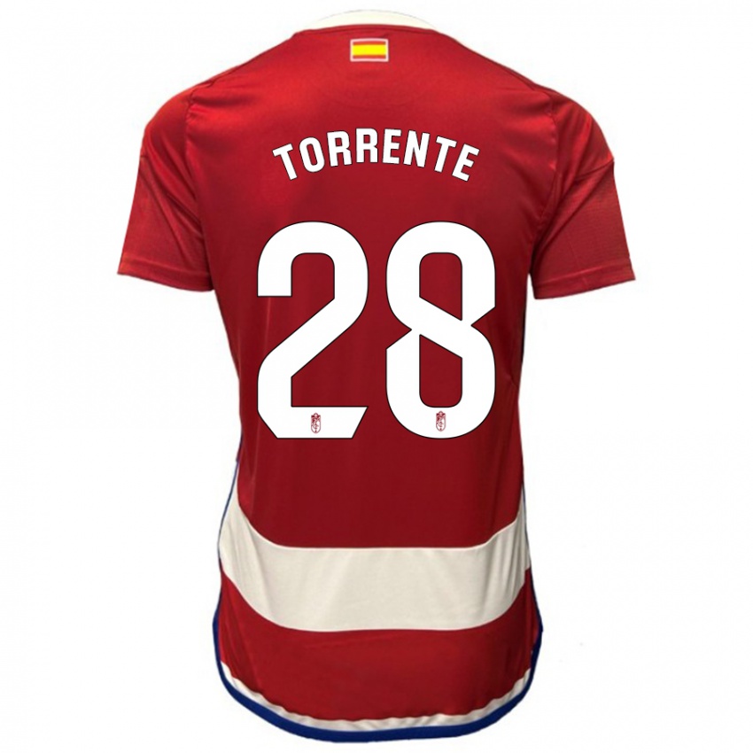 Damen Raúl Torrente #28 Rot Heimtrikot Trikot 2023/24 T-Shirt