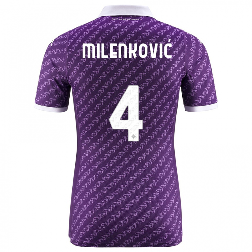 Damen Nikola Milenkovic #4 Violett Heimtrikot Trikot 2023/24 T-Shirt