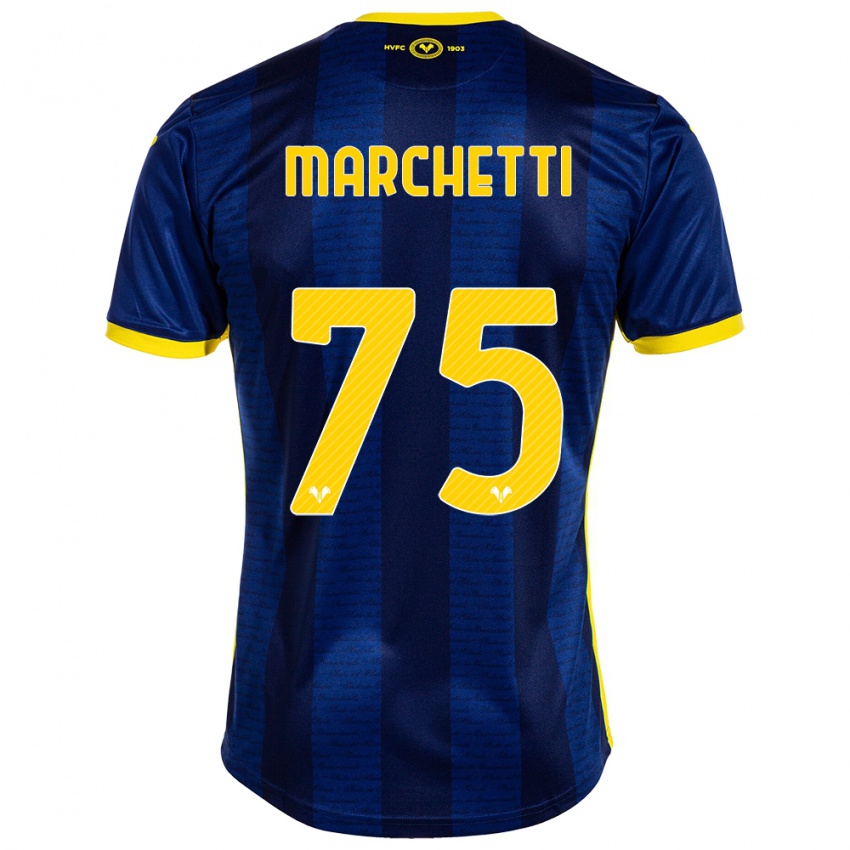 Damen Nicolò Marchetti #75 Marine Heimtrikot Trikot 2023/24 T-Shirt