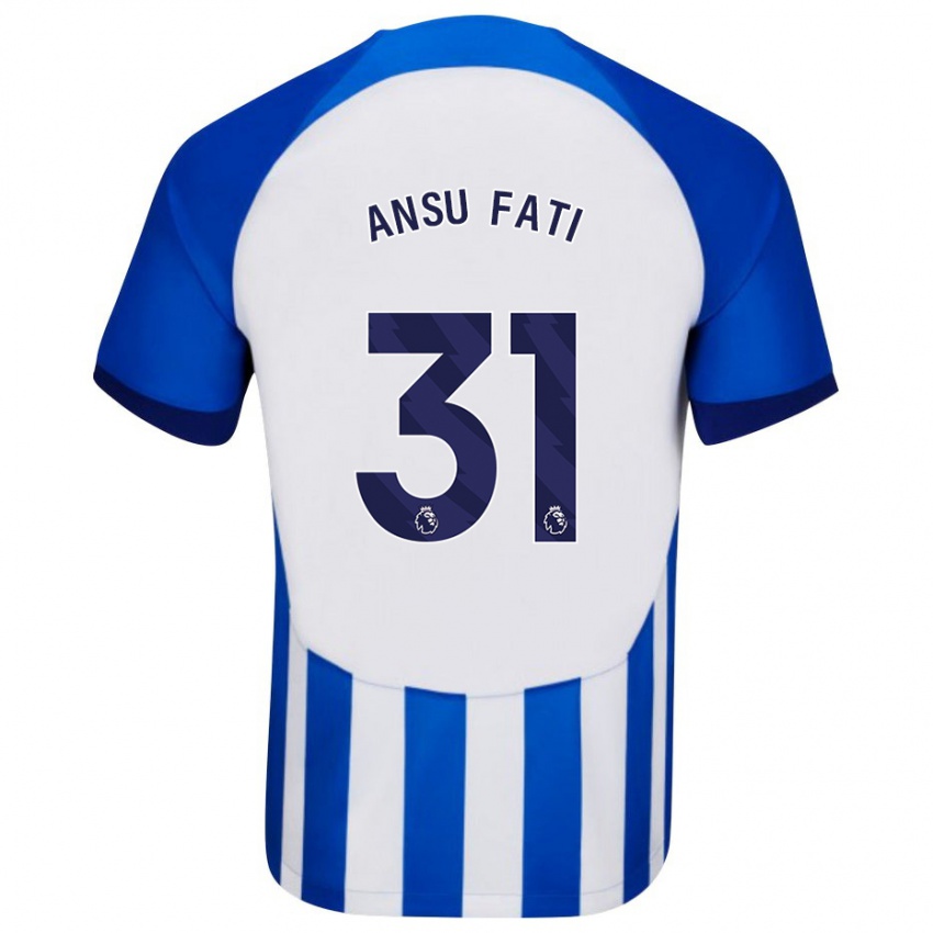 Damen Ansu Fati #31 Blau Heimtrikot Trikot 2023/24 T-Shirt