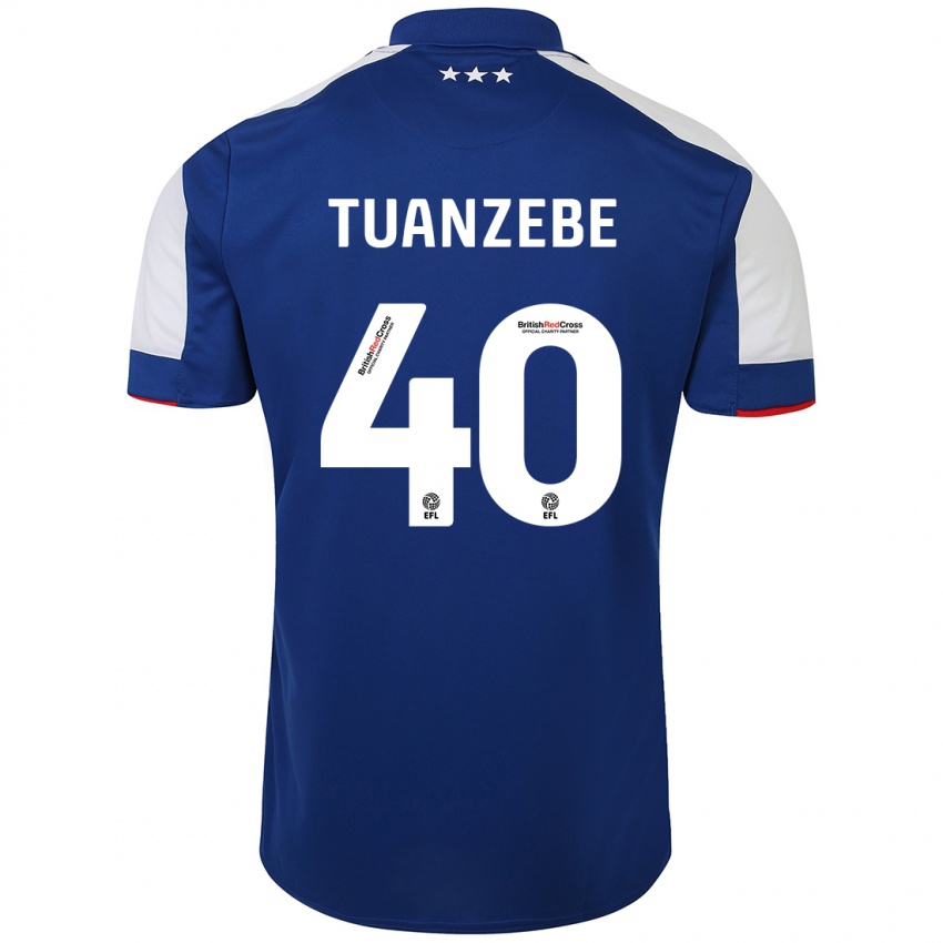 Damen Axel Tuanzebe #40 Blau Heimtrikot Trikot 2023/24 T-Shirt