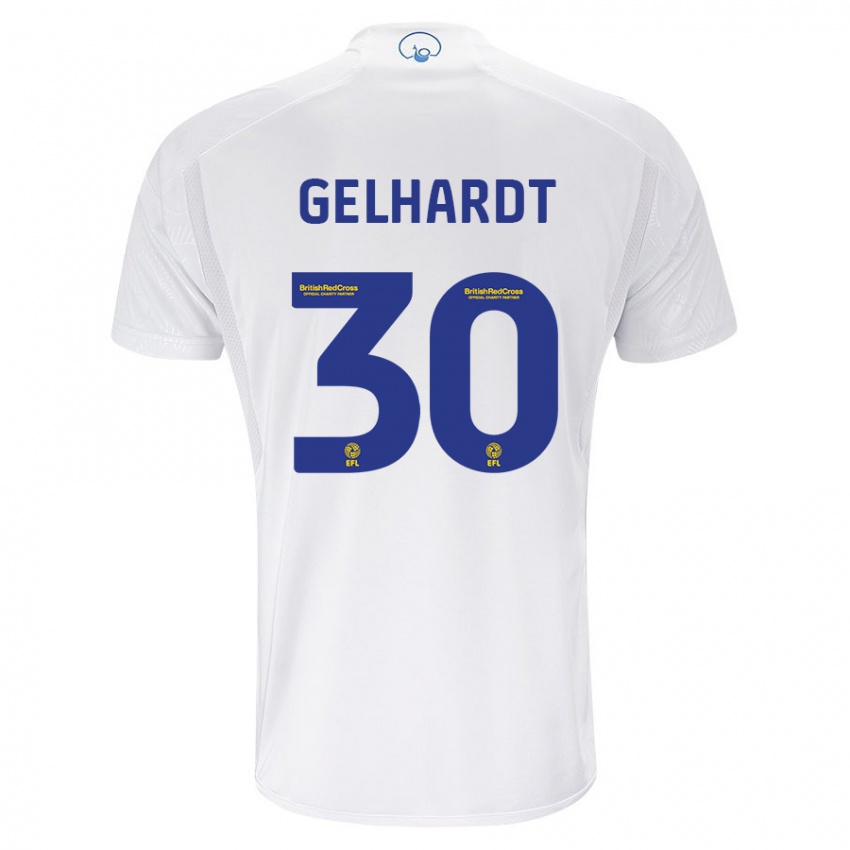 Damen Joe Gelhardt #30 Weiß Heimtrikot Trikot 2023/24 T-Shirt