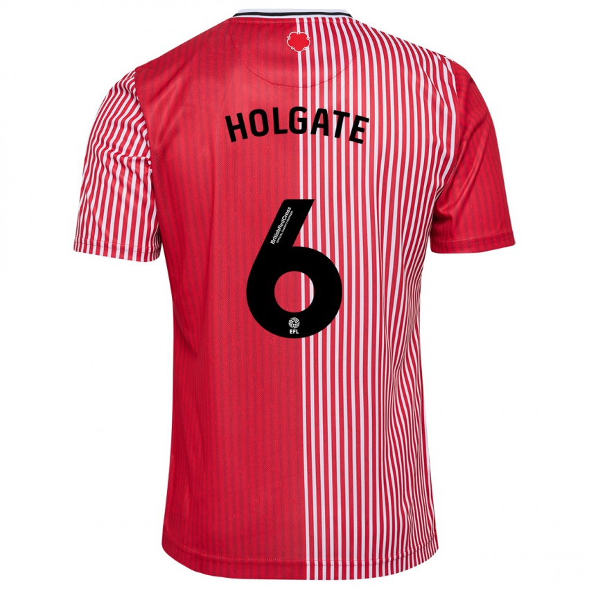 Damen Mason Holgate #6 Rot Heimtrikot Trikot 2023/24 T-Shirt