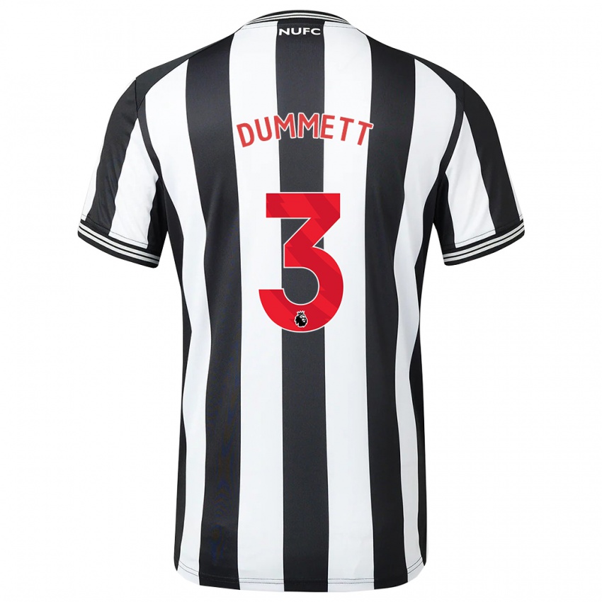 Damen Paul Dummett #3 Schwarz-Weiss Heimtrikot Trikot 2023/24 T-Shirt