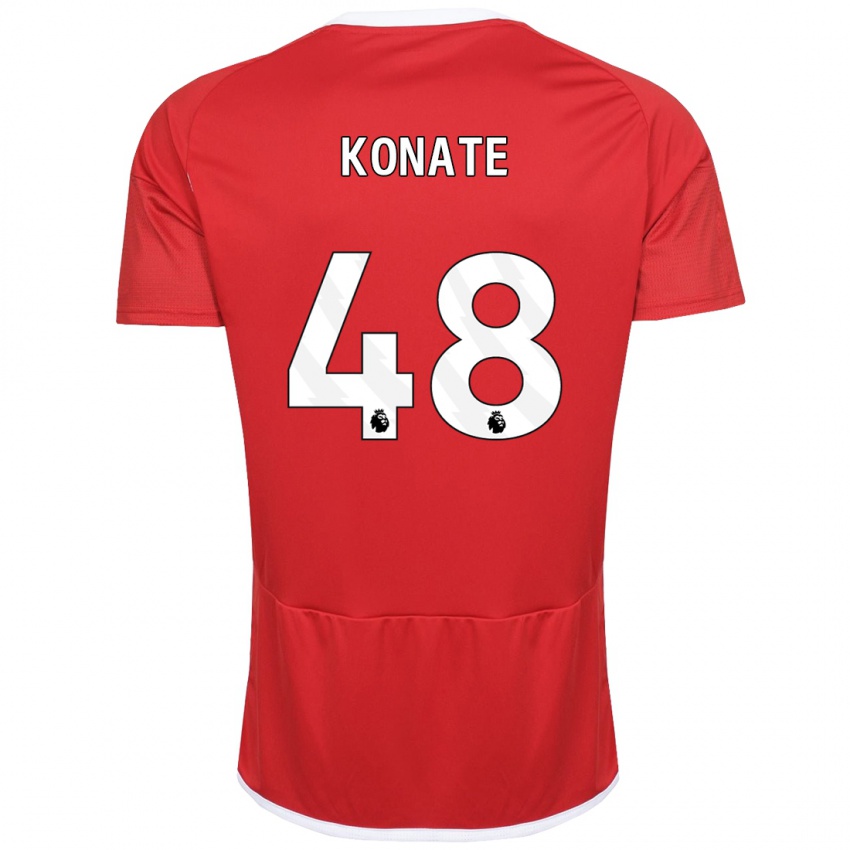 Damen Ateef Konaté #48 Rot Heimtrikot Trikot 2023/24 T-Shirt