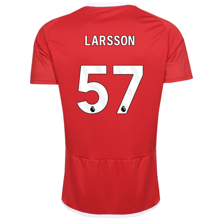 Damen Julian Larsson #57 Rot Heimtrikot Trikot 2023/24 T-Shirt