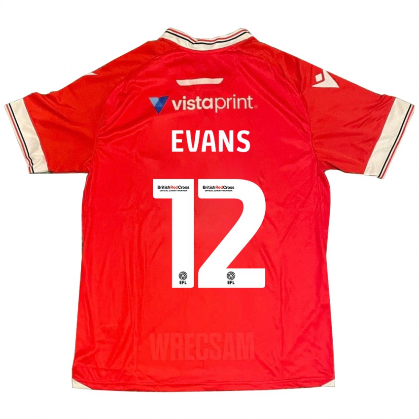 Damen George Evans #12 Rot Heimtrikot Trikot 2023/24 T-Shirt