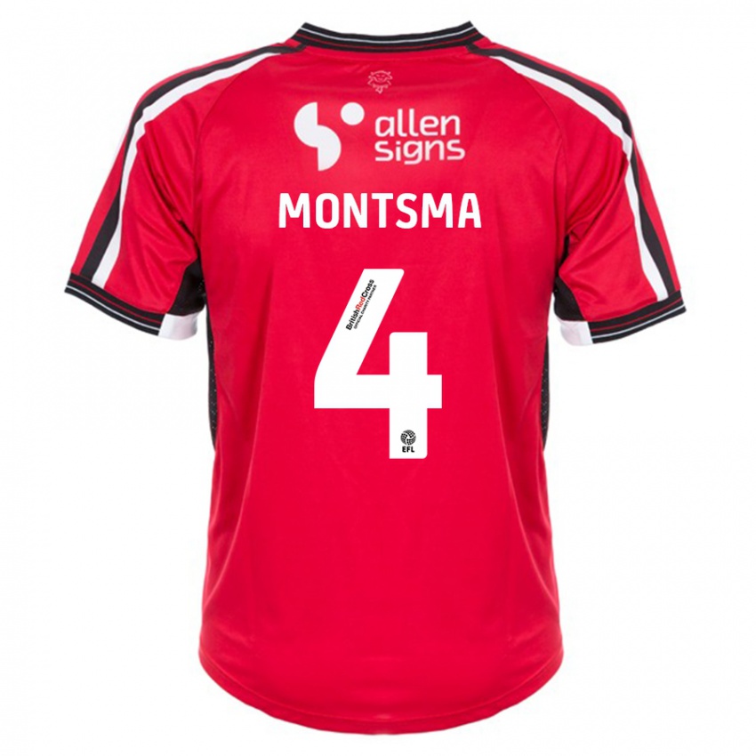 Damen Lewis Montsma #4 Rot Heimtrikot Trikot 2023/24 T-Shirt