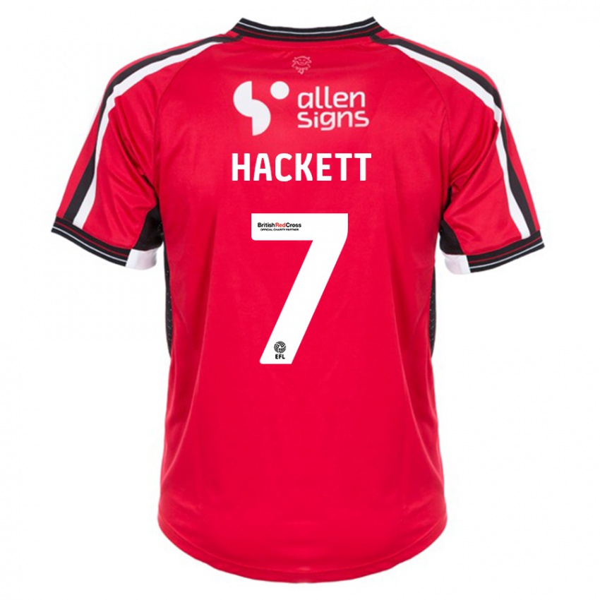 Damen Reeco Hackett #7 Rot Heimtrikot Trikot 2023/24 T-Shirt