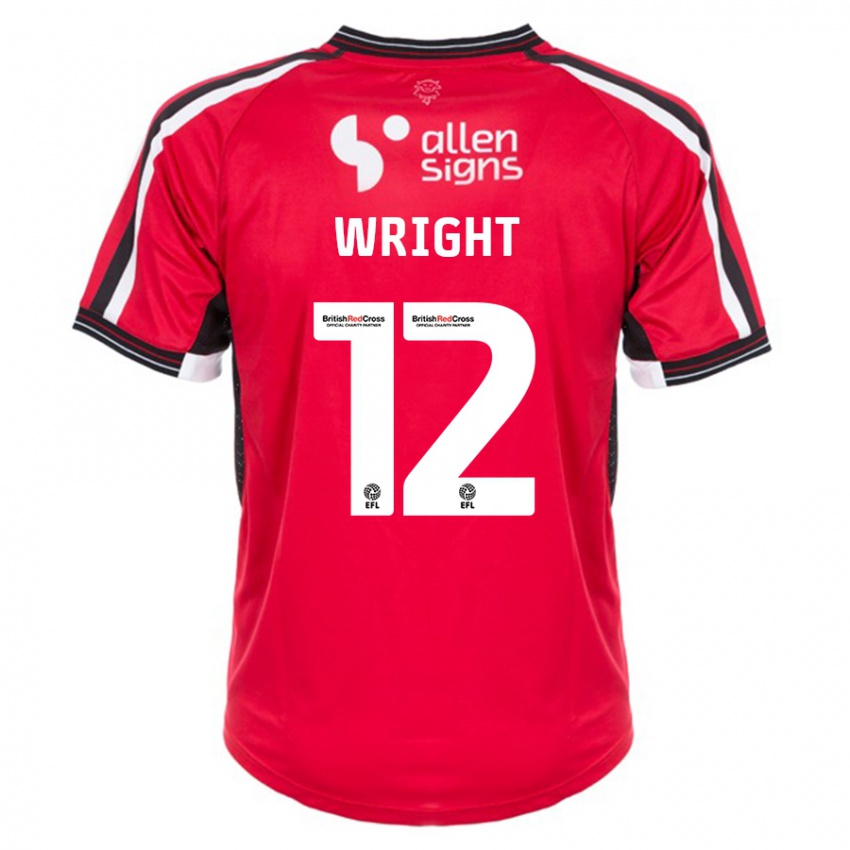 Damen Jordan Wright #12 Rot Heimtrikot Trikot 2023/24 T-Shirt