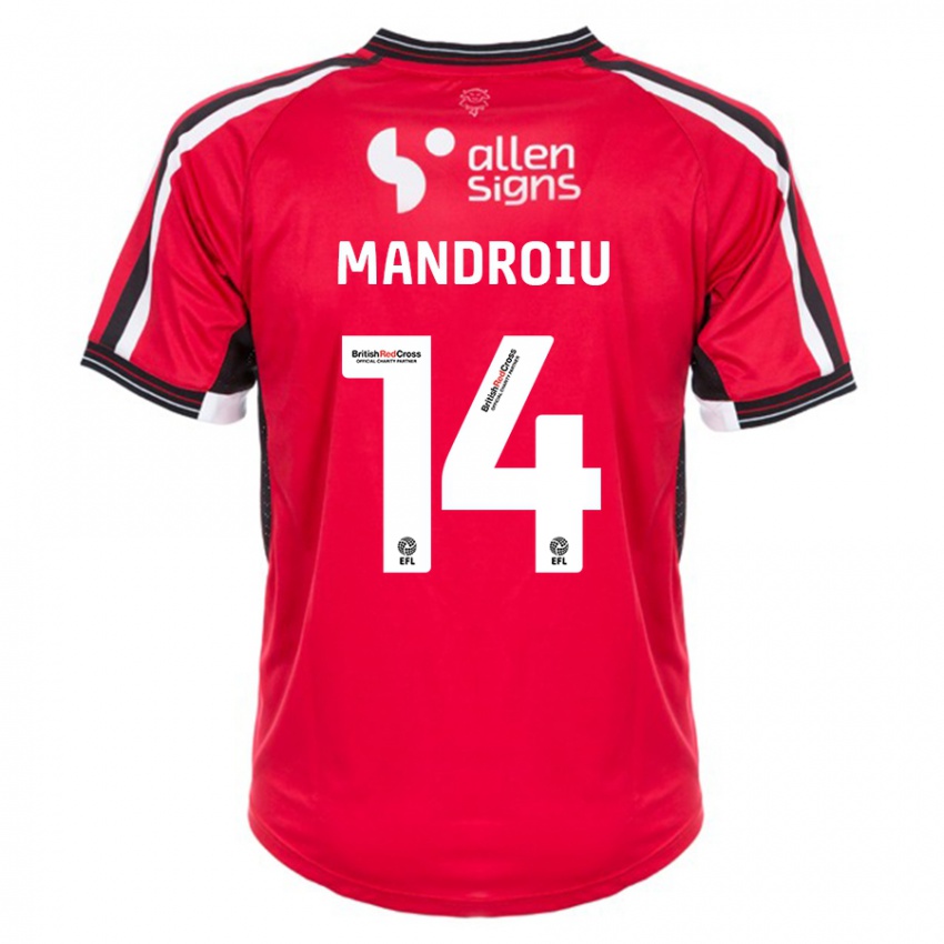 Damen Daniel Mandroiu #14 Rot Heimtrikot Trikot 2023/24 T-Shirt