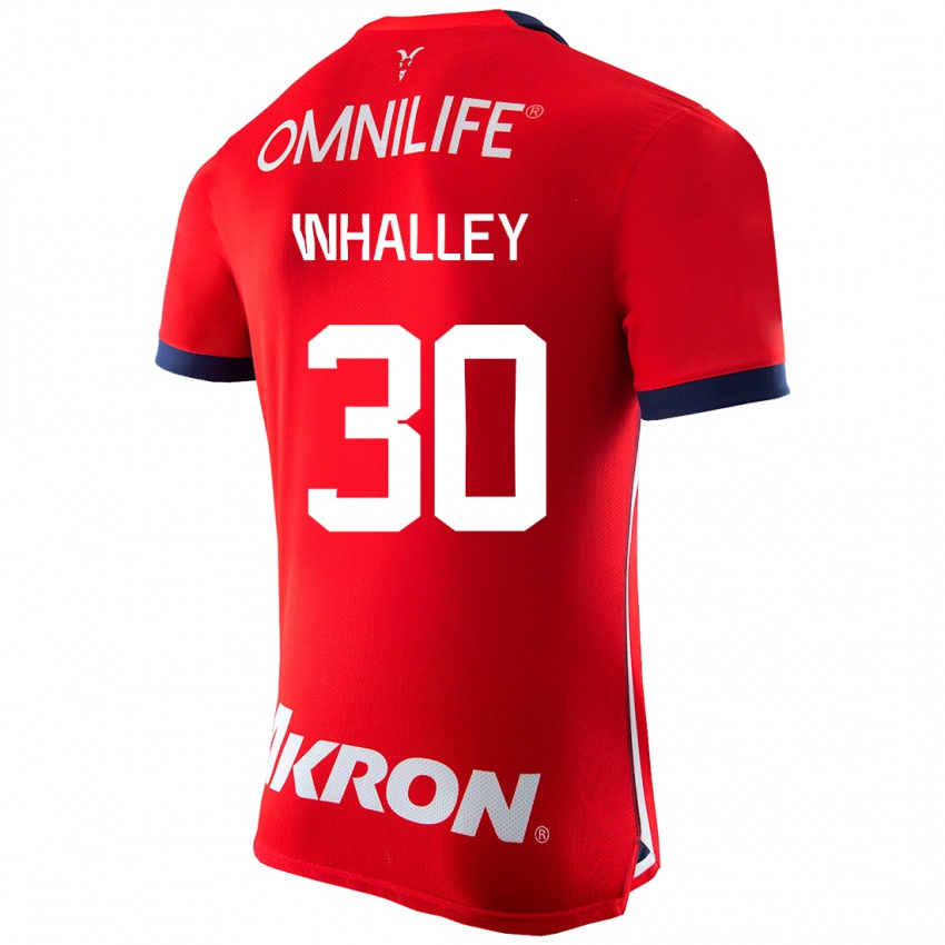 Damen Óscar Whalley #30 Rot Heimtrikot Trikot 2023/24 T-Shirt