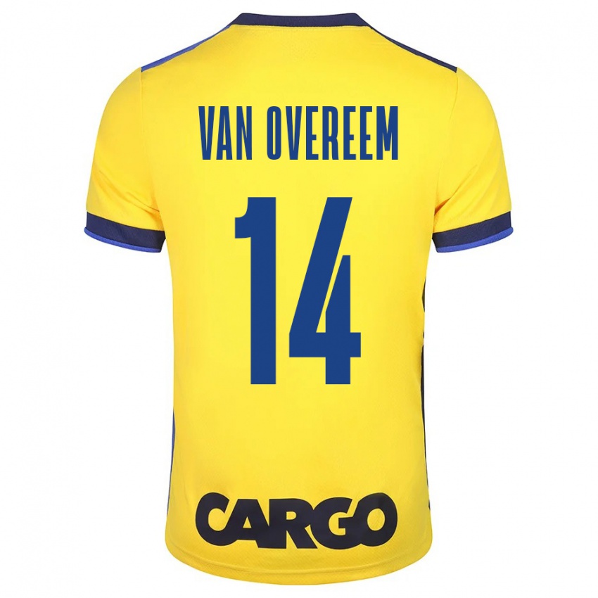 Damen Joris Van Overeem #14 Gelb Heimtrikot Trikot 2023/24 T-Shirt