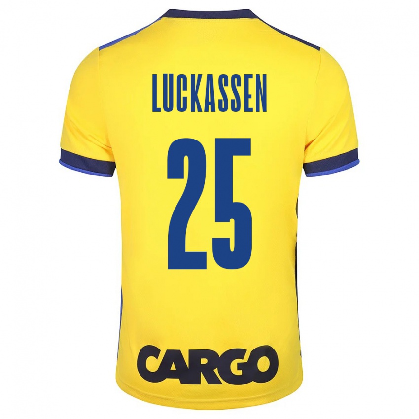 Damen Derrick Luckassen #25 Gelb Heimtrikot Trikot 2023/24 T-Shirt