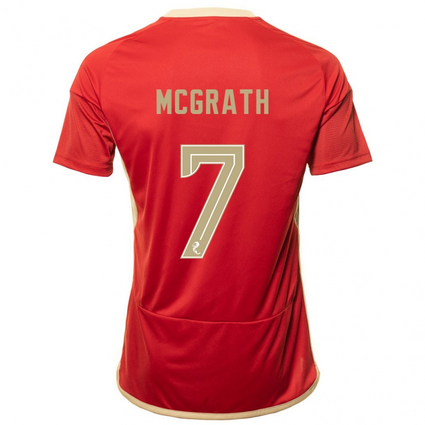 Damen Jamie Mcgrath #7 Rot Heimtrikot Trikot 2023/24 T-Shirt