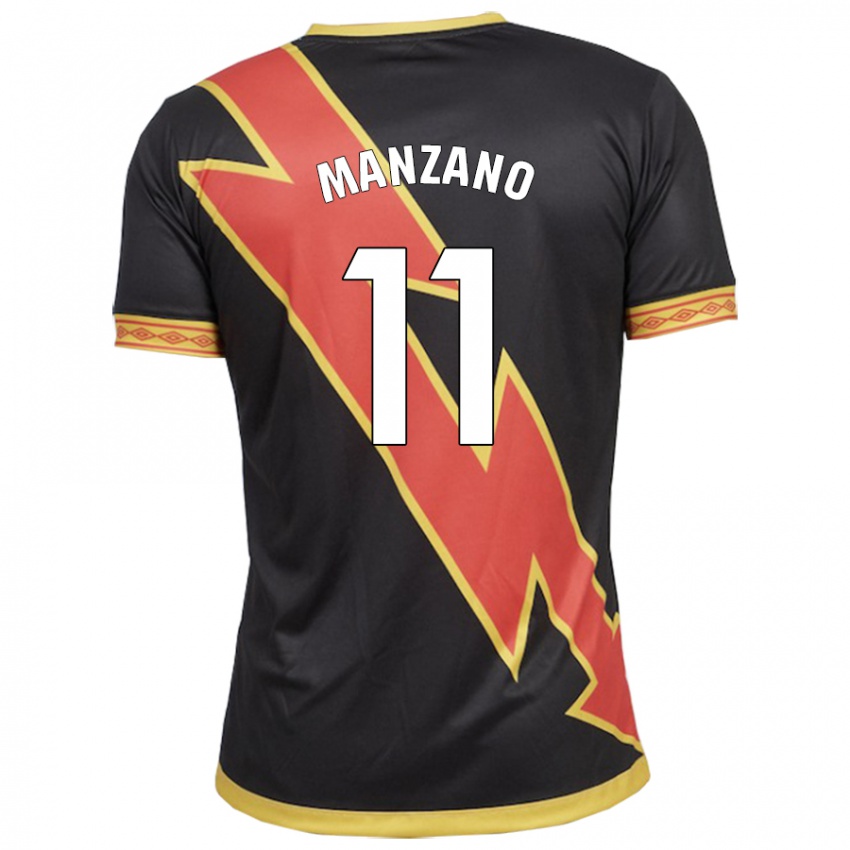 Damen Sergio Manzano #11 Schwarz Auswärtstrikot Trikot 2023/24 T-Shirt