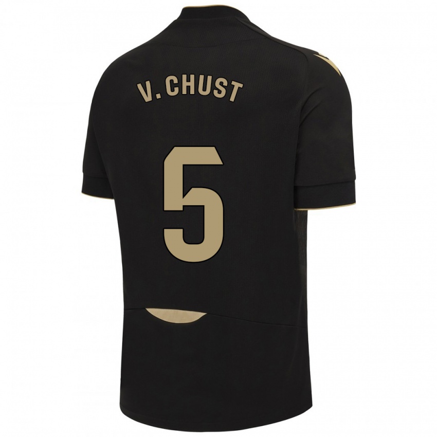 Damen Victor Chust #5 Schwarz Auswärtstrikot Trikot 2023/24 T-Shirt