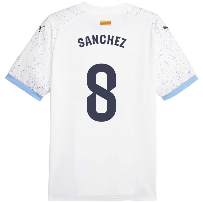 Damen Miguel Ángel Sánchez #8 Weiß Auswärtstrikot Trikot 2023/24 T-Shirt