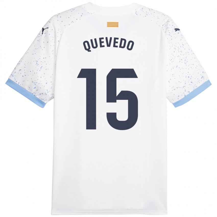 Damen Erik Quevedo #15 Weiß Auswärtstrikot Trikot 2023/24 T-Shirt